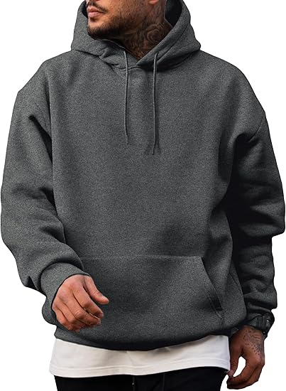 Men’s Casual Hoodie – Classic Pullover Sweatshirt with Kangaroo Pocket and Drawstring Hood, Warm Loose Fit