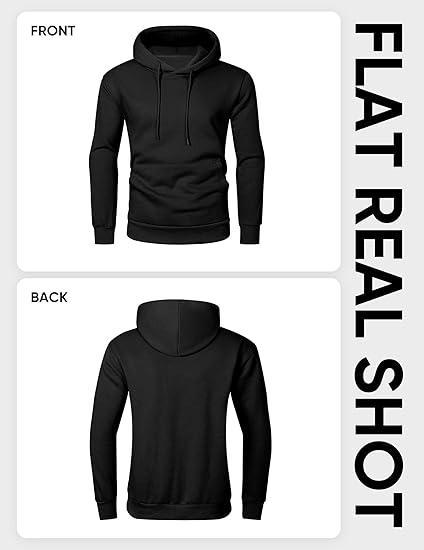 Classic Oversized Black Hoodie – Unisex Pullover Sweatshirt with Front Pocket
