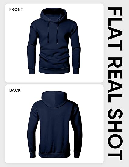 Men’s Casual Loose Fit Hoodie – Pullover Fleece Sweatshirt with Kangaroo Pocket, Autumn Winter Warm Long Sleeve