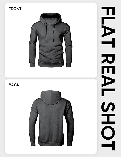 Men’s Casual Hoodie – Classic Pullover Sweatshirt with Kangaroo Pocket and Drawstring Hood, Warm Loose Fit